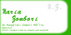 maria zombori business card